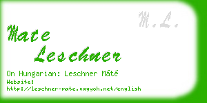mate leschner business card